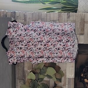 Capped Sleeve Floral Blouse